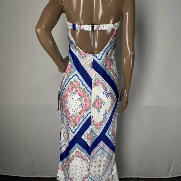 For Love & Lemons Women’s Mae Floral Strapless Slip Midi Dress – Ivory/Multi XS - Picture 10 of 13